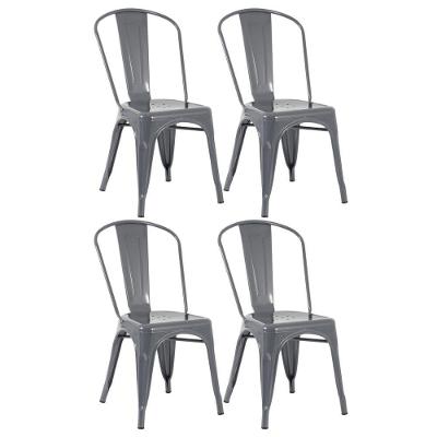 Kit 4 Cadeiras Cinza Escuro