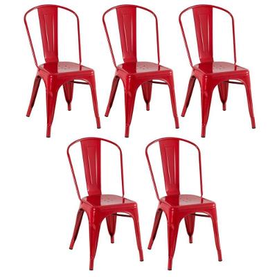 Kit 5 Cadeiras Vermelho