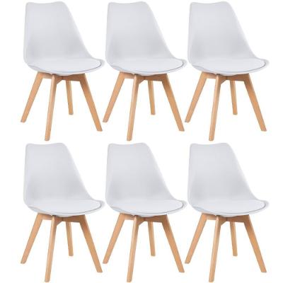 Kit 6 Cadeiras Com Assento Estofado Leda Branco