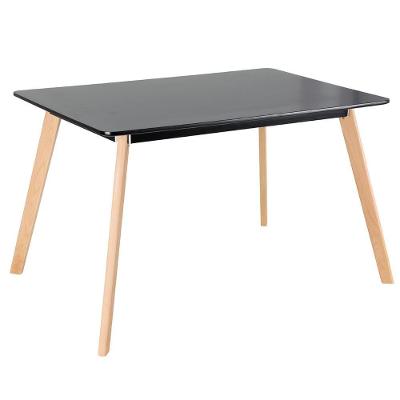Mesa De Jantar Retangular Leda 80 X 120 Cm Preto Preto