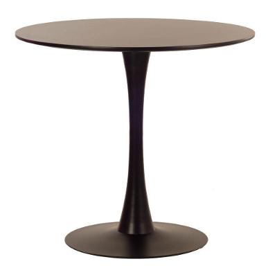 Mesa De Jantar Redonda Tulipa 80 Cm Preto Preto