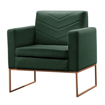 Poltrona Apolo Luxo Base Bronze Castellar Móbile Veludo Verde Veludo Verde