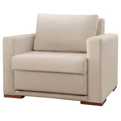Poltrona Cama Hermes Luxo Castellar Móbile Veludo Bege Claro