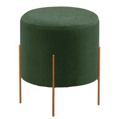 Puff Banqueta Odim Luxo Base Bronze Castellar Móbile Veludo Verde