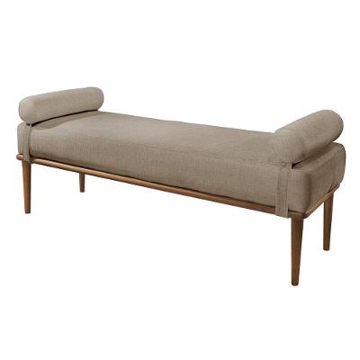 Recamier Banco Berlim Luxo Madeira Maciça Castellar Móbile Linho Cappuccino Linho Cappuccino