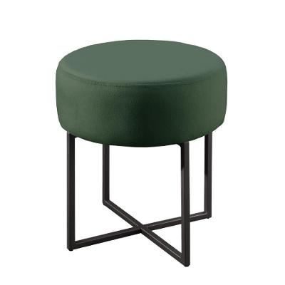 Puff Banqueta Otávio Luxo Base Preta Castellar Móbile Veludo Verde