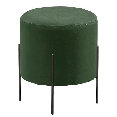 Puff Banqueta Odim Luxo Base Preta Castellar Móbile Veludo Verde