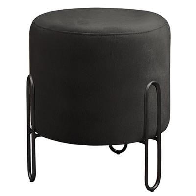 Puff Banqueta Mali Luxo Base Preta Castellar Móbile Corino Preto