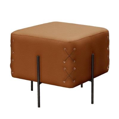 Puff Banqueta Eros Luxo Preto Castellar Móbile Corino Caramelo Corino Caramelo