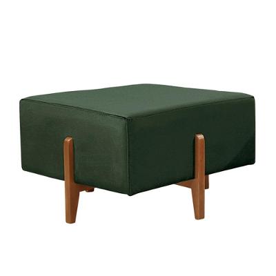 Puff Banqueta Zurik Luxo Madeira Maciça Castellar Móbile Veludo Verde