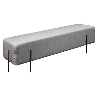 Recamier Banco Eros Luxo Preto Castellar Móbile Linho Cinza Linho Cinza