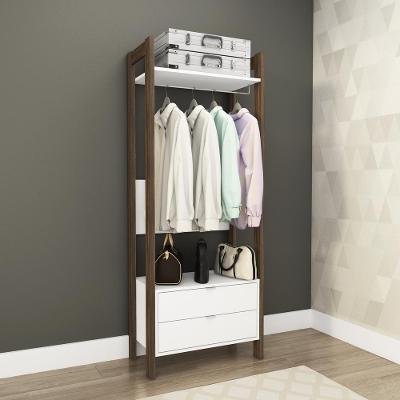 Armário Closet Com 2 Gavetas Cr35001 Branco/Nogal
