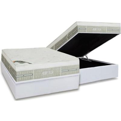 Cama Box Baú Casal: Colchão Molas Pocket Ensacadas Castor  Summer Winter + Base CRC Courano White(138x188)
