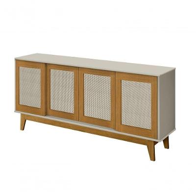 Buffet Detroit 4 Portas Off White / Madeira - Tebarrot