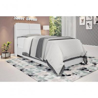 Cabeceira Box Solteiro 0,88 Isis Branco Com Painel Class Branco - Framar Móveis