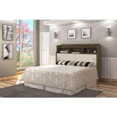 Cabeceira Jéssica Queen 1,58cm Castanho/off White - Cambel