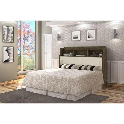Cabeceira Jéssica Casal 1,38cm Castanho/off White - Cambel