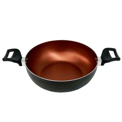 Panela Frigideira Caçarola Wok 24 Cm Antiaderente Alumínio - Cobre