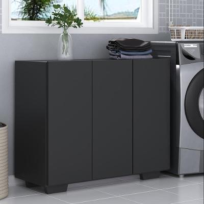 Armário Lavanderia Com 3 Portas 90 Cm Mp5034 Preto