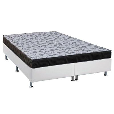 Cama Box Queen: Colchão Anatômico Ortobom D33/EP Fort Tech ISO 100 + Base CRC Suede White(158x198)