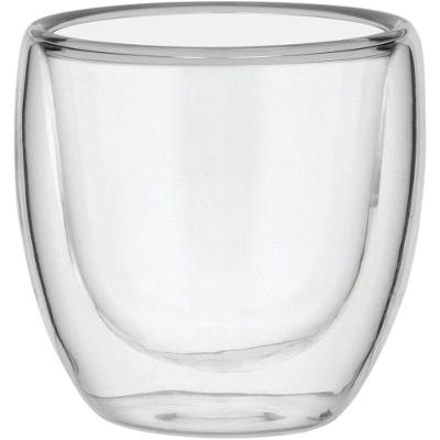 Clear Xícara Café 6X7X7Cm 80Ml Borosilicato Transp Parede Dupla