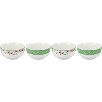 Delicata Tigela 7X14X14Cm 500Ml Bonechina Verde 4Pç