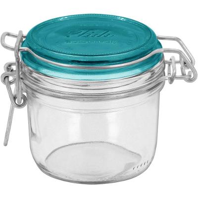 Bormioli Rocco Fido Pote Hermético 8X8X8Cm 200Ml Vidro Transp Tampa Azul