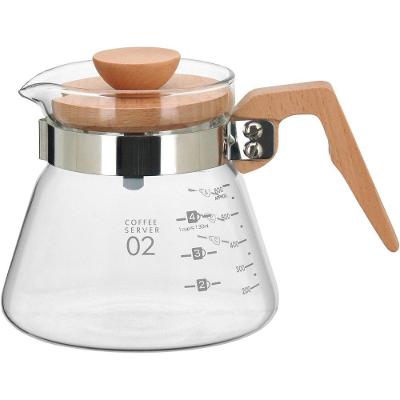 Balzac Cafeteira 12X18X18Cm 600Ml Borosilicato Transp Tampa Madeira