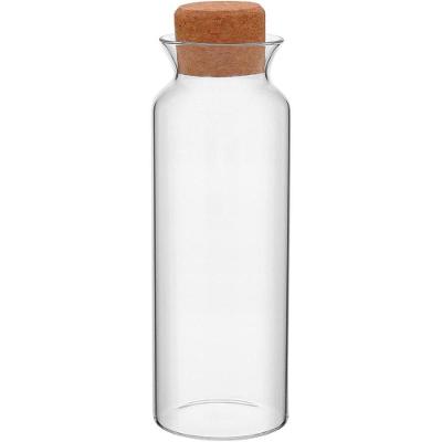 Pote 25X9X9Cm 1,1L Borosilicato Transp Tampa Cortiça