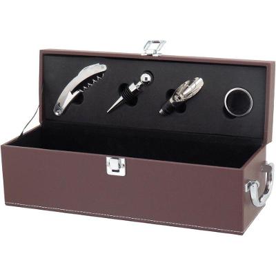 Malbec Estojo Vinho 12X35X11Cm Sintético Marrom 5Pç Com Acessórios