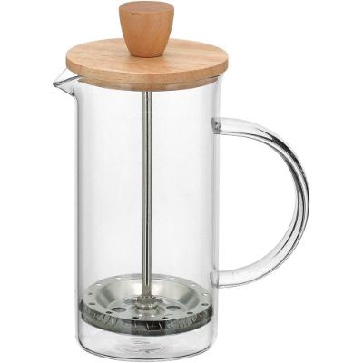 Balzac Cafeteira Francesa 17X7X7Cm 350Ml Borosilicato Transp Tampa Bambu