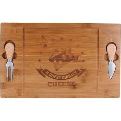 Cheesy Jg P/ Queijo 2X40X25Cm Bambu Natural 3Pç
