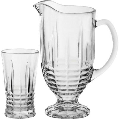 Metter Jg Jarra/Copos 24X18X12Cm 1L/200Ml Cristal Eco Transp 7Pç
