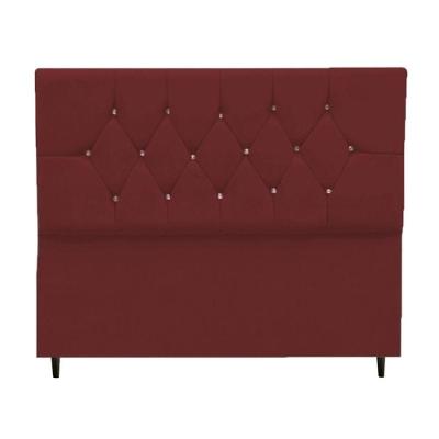 Cabeceira Estofada Cama Box Casal 140 Cm Geovana Suede Bordô