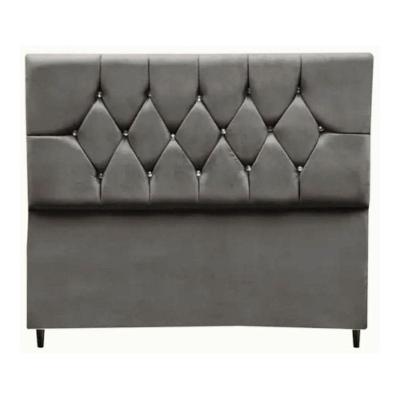 Cabeceira Cama Box Estofada Casal 140 Cm Geovana Suede Cinza