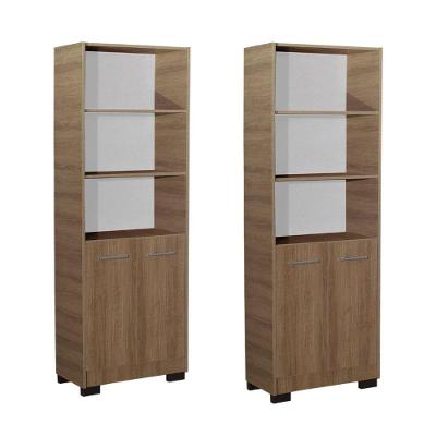 Kit 2 Estante Para Livros Onix Mel 4 Prateleira Com Porta
