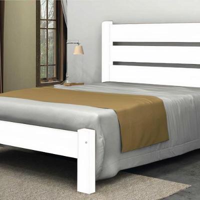 Cama Queen Size Berlim de Madeira Maciça Angelim Branco