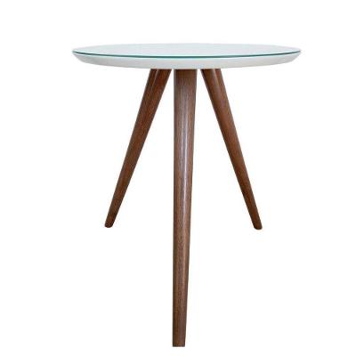 Mesa Lateral de Canto Pé Palito Branca 50cm