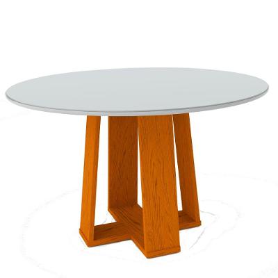 Mesa Jantar 6 Lugares Tampo Redondo 1,35m Ype Off White