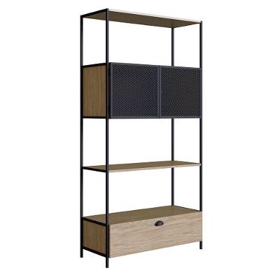 Estante 01 Porta New 180 Cm Hanover E Preto - D'rossi