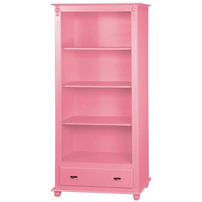 Estante Antique 3 Prateleiras 1 Gaveta Laca Rosa Algodão