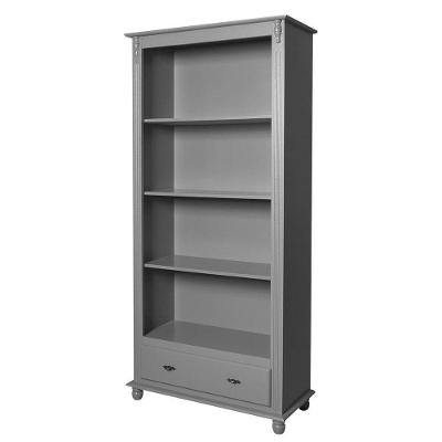 Estante Antique 3 Prateleiras 1 Gaveta Laca Cinza