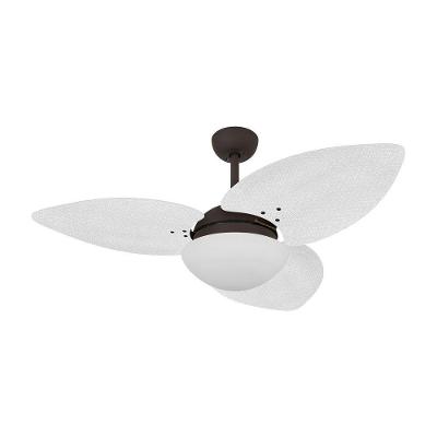 Ventilador De Teto Marrom 3 Pás Palmae Branco 220V