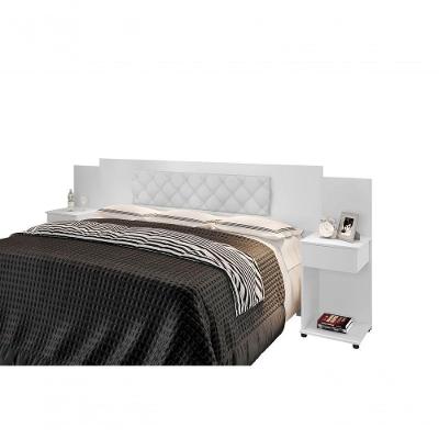 Cabeceira Box Bruna Branco Com Capitonê Branco