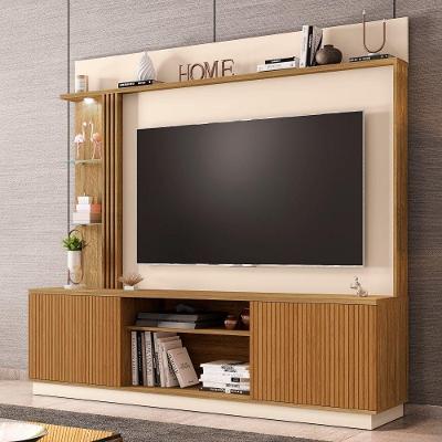 Painel E Rack Para Tv Kourtney Cinamomo Off White