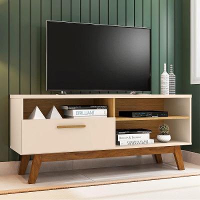 Rack Para Tv Com Porta Riane Off White Cinamomo
