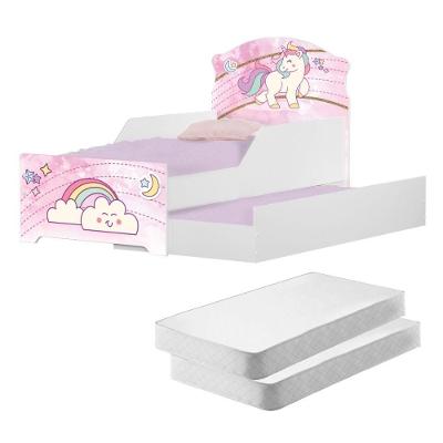 Mini Cama Infantil Com AuxiliarCom Colchões