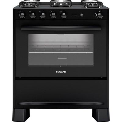 Fogão Fgv510 5 Bocas Neo Cook Mesa De Vidro Suggar Preto Bivolt
