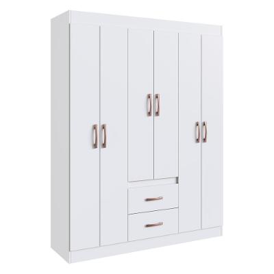 Guarda-roupas 6 Portas 2 Gavetas Multimóveis Cr35115 Branco Branco