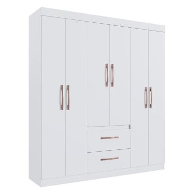Guarda-roupas 6 Portas 2 Gavetas Multimóveis Cr35114 Branco Branco